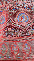 Brown Velvet Lehenga Embroidery Work