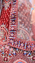 Brown Velvet Lehenga Embroidery Work