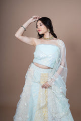 Multi Colour Georgette Embroidery Work Lehenga With Duppata