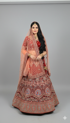 Brown Velvet Lehenga Embroidery Work