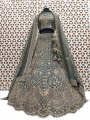 Rose Pink Floral Embroidery Net Lehenga with Matching Tassel – Elegant Wedding & Party Wear Lehenga Cholii