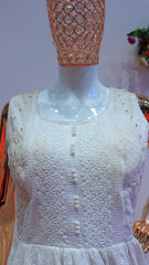 Exquisite White Dress Paired with a Vibrant Colorful Dupatta