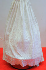 Exquisite White Dress Paired with a Vibrant Colorful Dupatta