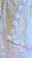 Baby Pink Silk Lehenga with Floral Embroidery
