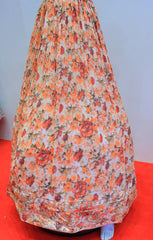 Stunning floral print gown with Red Dupatta