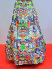 Vibrant Mutli Color Gown with Red Dupatta