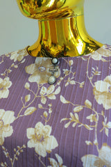 Purple Georgette Top With Digital Print