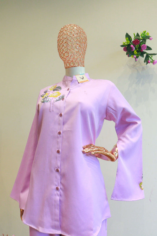 Purple Important Dival Cord-Set With Multi Sequence Work