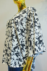 White Georgette Top With Digital Print