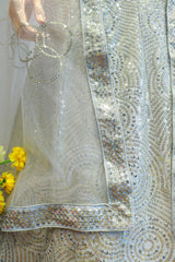 Grey Georgette Lehenga With Sequence Work