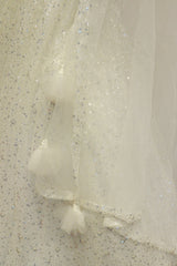 White Net Crop-Top With Moti Hand Work Blouse