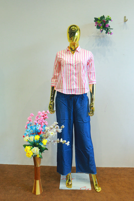 White Silk Shirt With Pink Lining Checks