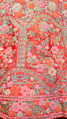 Red Silk Lehenga With Embroidery Work