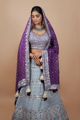 Multi color Georgette Crop-top With Sequence Work Blouse