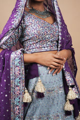 Multi color Georgette Crop-top With Sequence Work Blouse