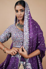 Multi color Georgette Crop-top With Sequence Work Blouse