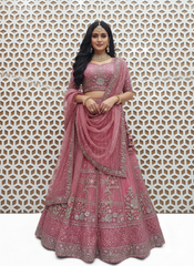 Violet Sequence Nature Design Net Lehenga