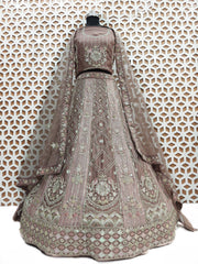 Baby Pink Bird Embroidery Sequence Work Lehenga