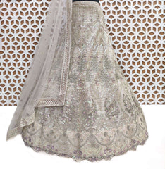 Chiku Abstract Print Lehenga with Mirror work