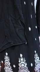 Black and White Embroidered Gown with a Coordinating Dupatta