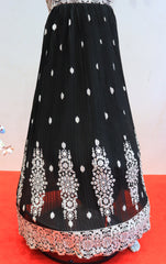 Black and White Embroidered Gown with a Coordinating Dupatta