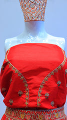 Red Bridal Lehenga with Embroidered Design and Sequin Detailing