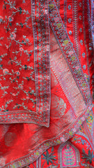 Red Bridal Lehenga with Embroidered Design and Sequin Detailing