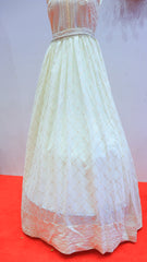 Chic White Floral Ensemble Gown