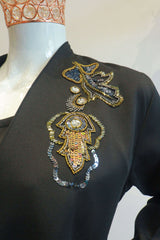 Black Shrug Important Cord-Set With Hand Work