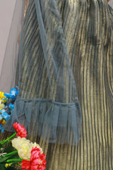 Green Crush Crop-Top With Moti Hand Work Blouse