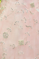 Baby Pink Net Gown With Embroidery Moti Work