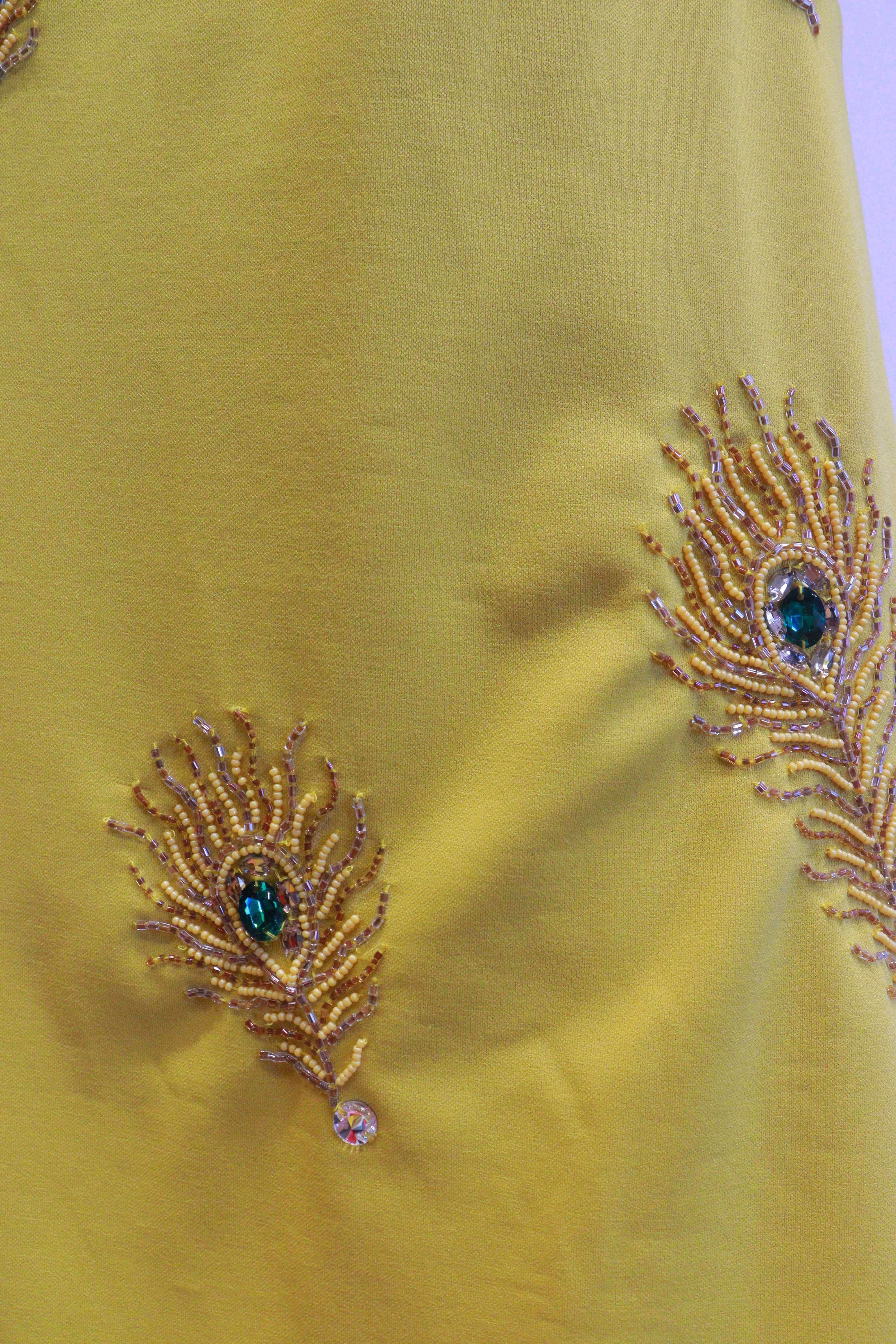 Yellow Important Cord-Set With Hand Work