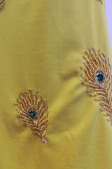 Yellow Important Cord-Set With Hand Work