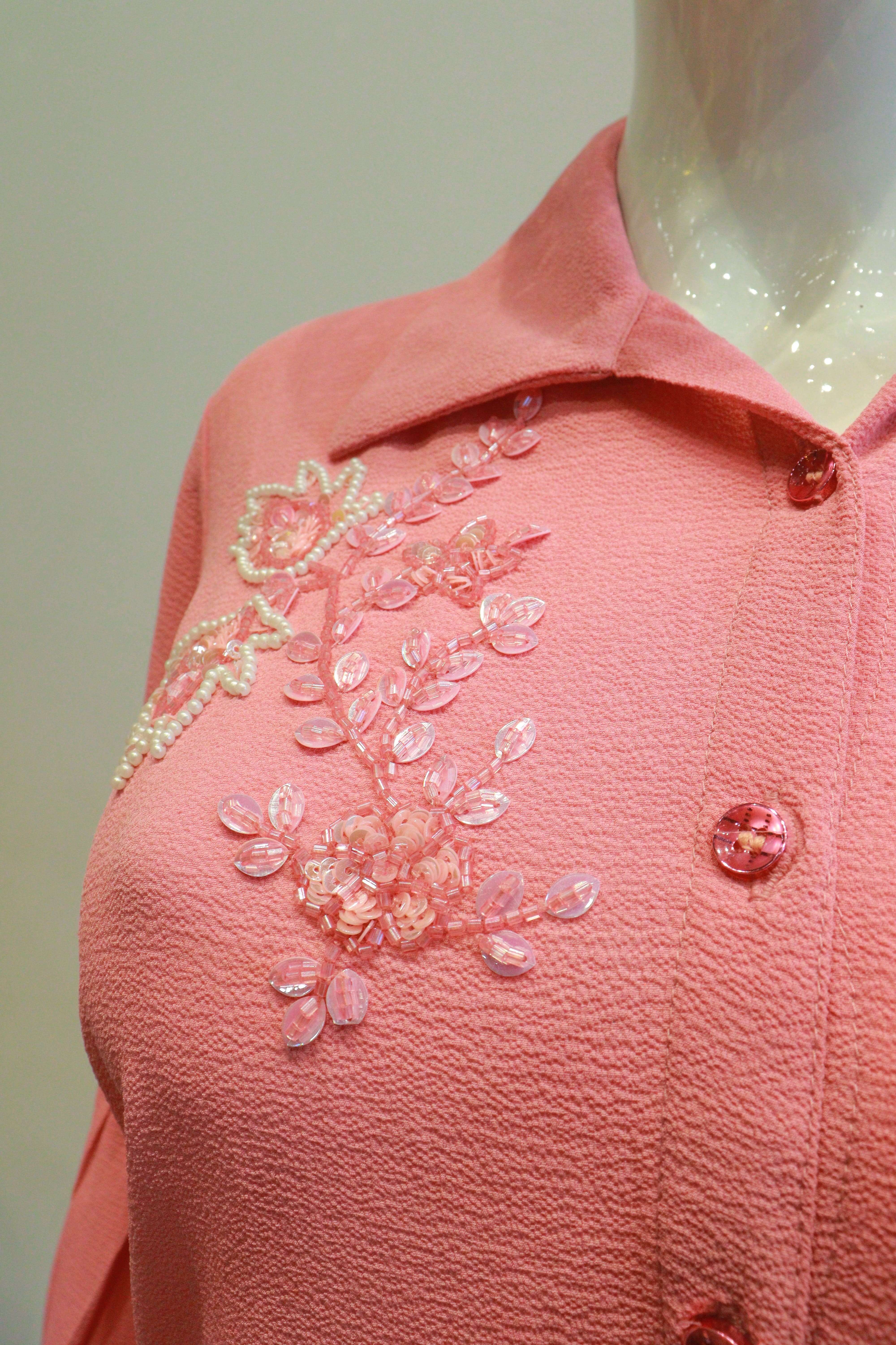 Pink Important Cord-Set With Hand Work