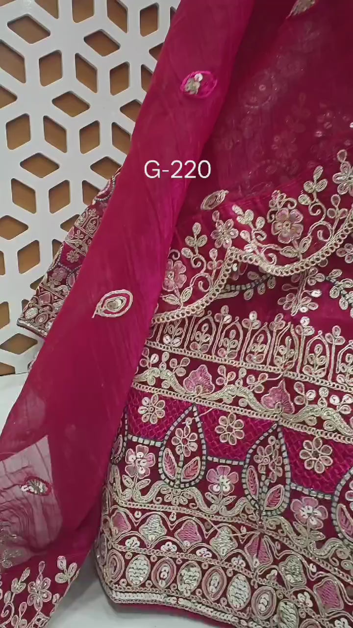 Eminence Purple Embroidery Georgette Lehenga with Net Dupatta – Elegant Wedding & Party Wear Lehenga Choli